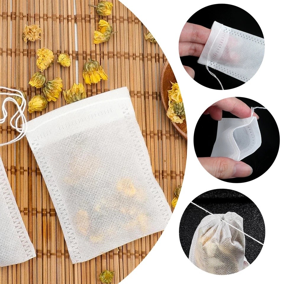 1000pcs Disposable Empty Tea Bag Drawstring Seal Teabags Loose Leaf Tea Filters