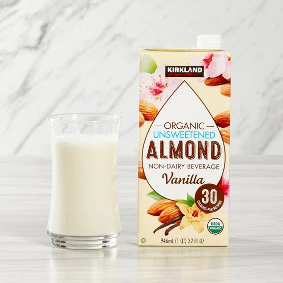 Kirkland Signature Organic Almond Beverage Vanilla 32 fl oz 6-Count