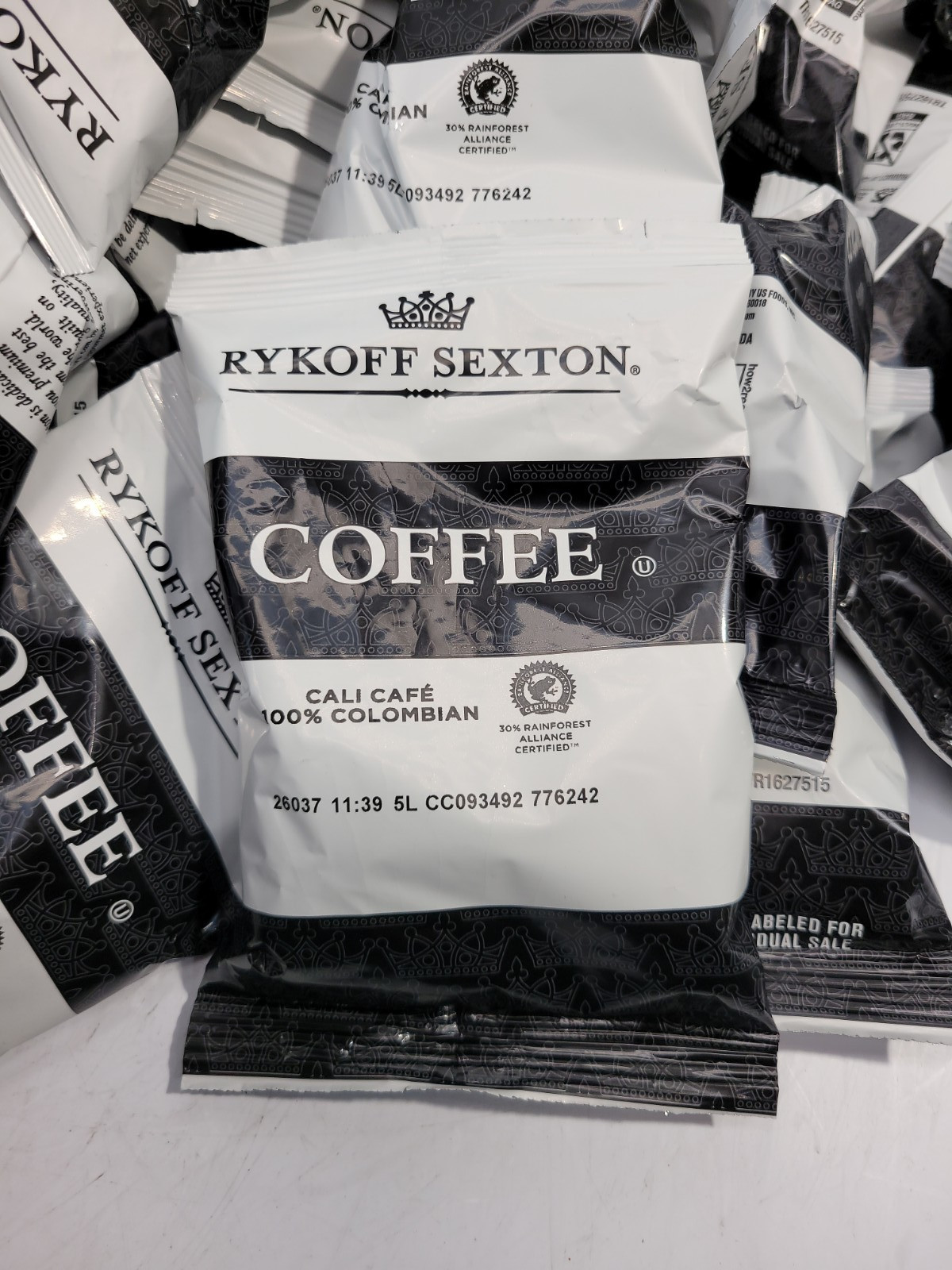 Rykoff Sexton Colombian Ground Coffee (42) 2.5 oz . Packs w/ filters – 6.9 Lb.
