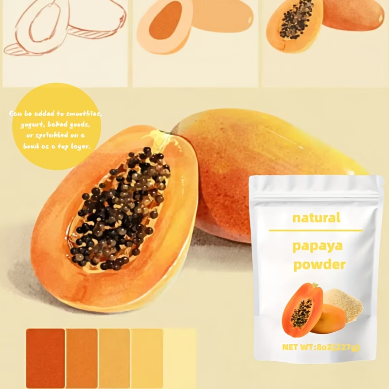 Pure Papaya Powder Ready-to-Drink 8oz Baking Beverages Sugar-Free Additive-Free