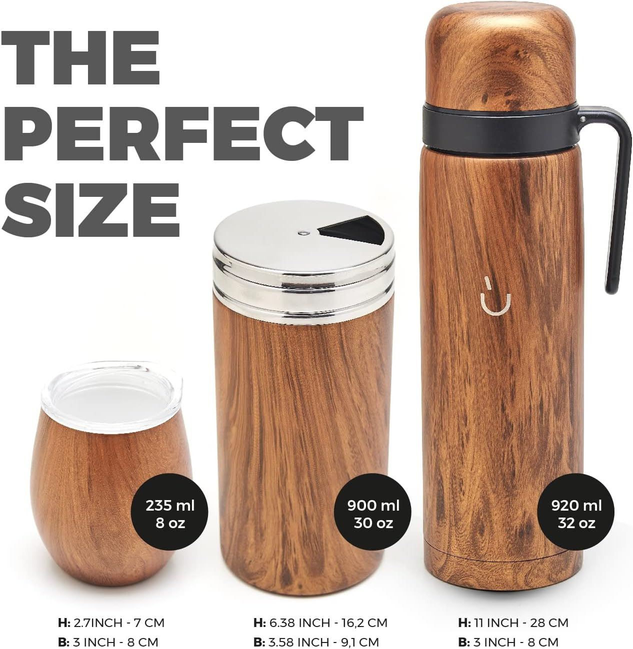 Complete Yerba Mate Set – Modern Mate Gourd, Thermal Flask, Yerba Container, Bom
