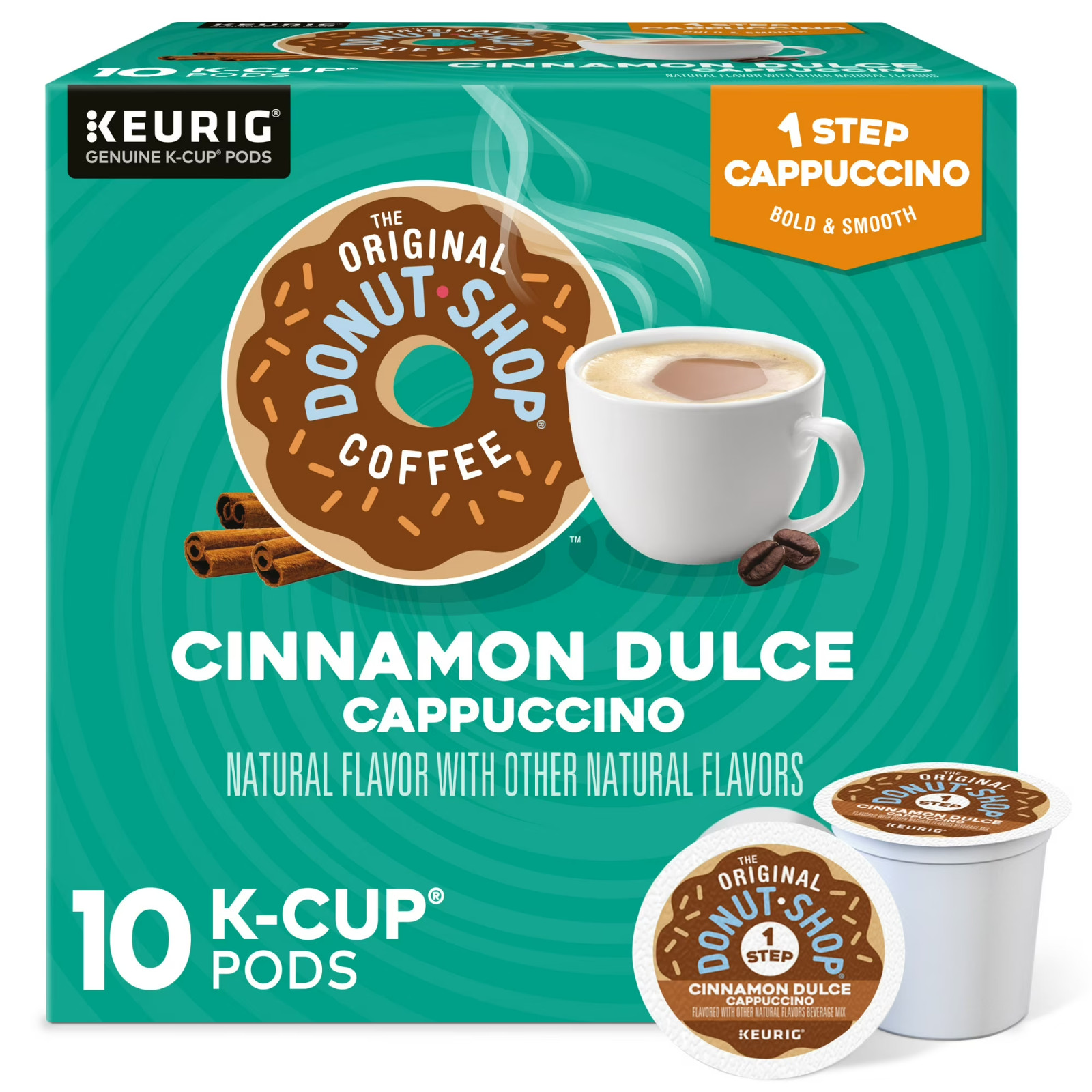 The Original Donut Shop, One Step Cinnamon Dulce Cappuccino Flavored K-Cup Coffe