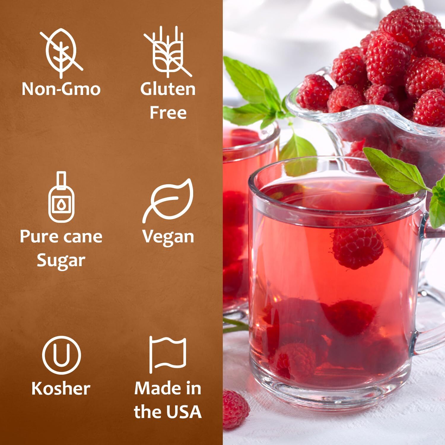 Syruvia Raspberry Syrup 25.4 fl oz, Premium Flavoring for Beverages & More