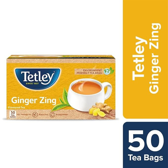 Tetley | Masala Chai With Natural Flavour | Black Tea | 50 Tea Bags, 100 Grams