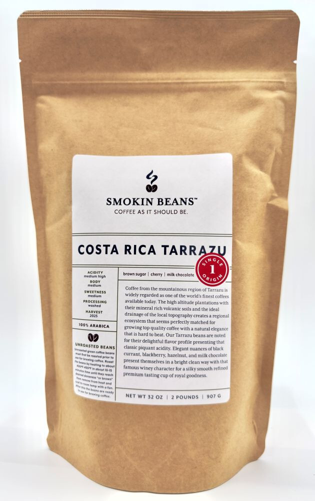 2lb/40lb – Costa Rica Tarrazu – Specialty Grade – Unroasted Green Coffee Beans