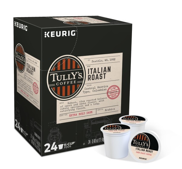 Tully’s Coffee Italian Roast, Keurig K-Cup Pod, Dark Roast, 144 Count