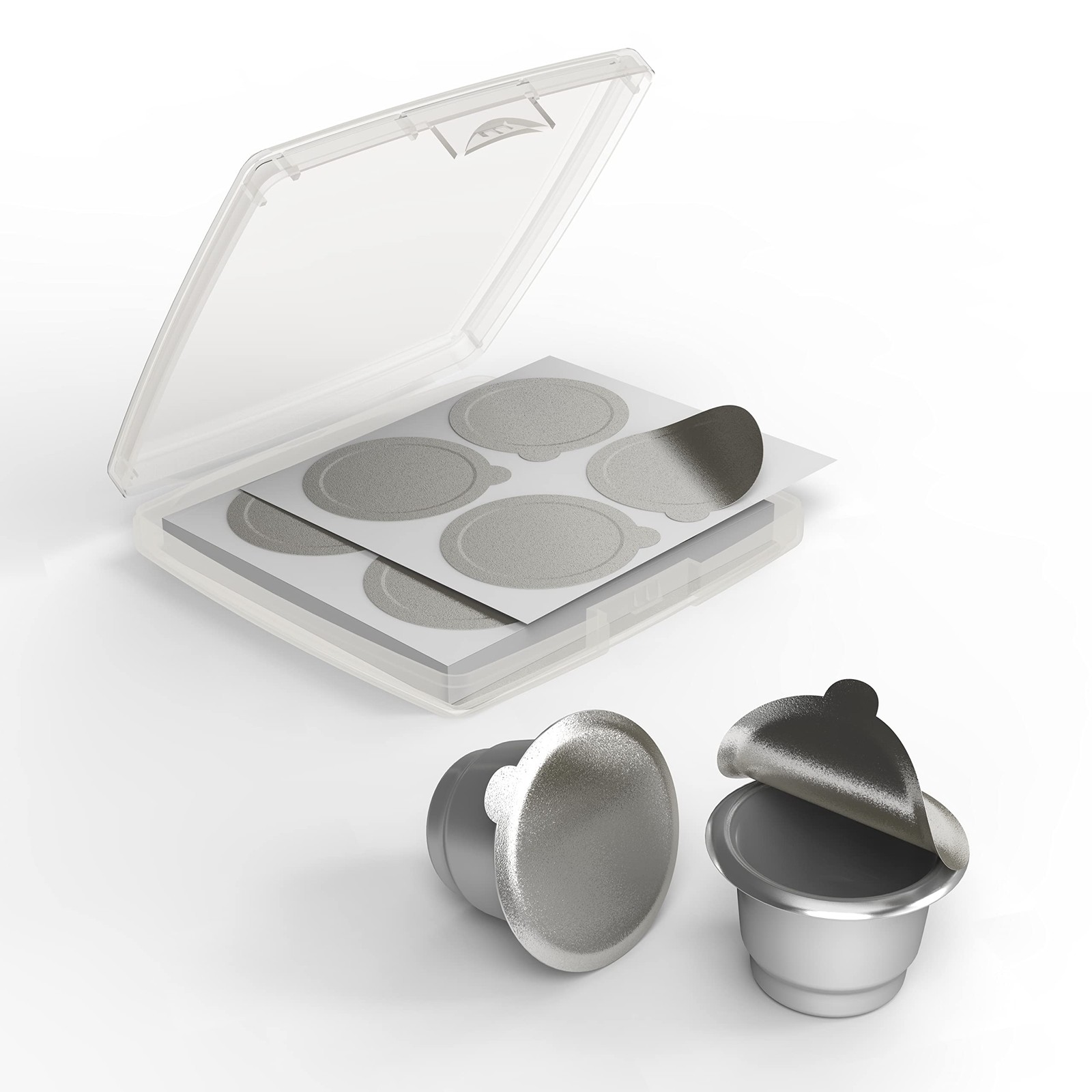 Tiplot Aluminum Lids for Reusable Nespresso 200Lids, Siver-200lids