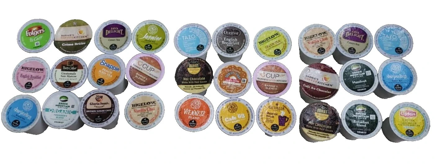 90/PACK – Variety Assorted Coffee and Tea K-Cup Pods BULK PACKAGING