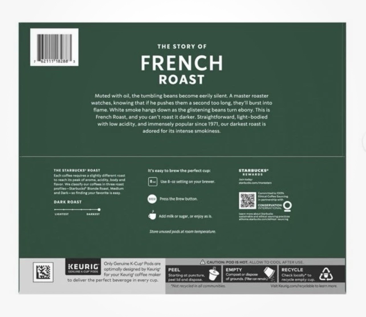 Starbucks Coffee 72 K-Cups French Roast, Dark Roast Coffee