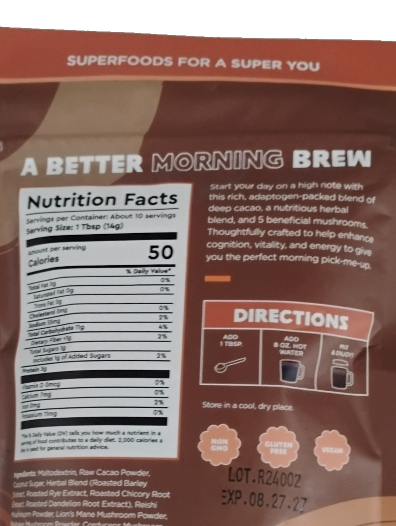 Wellology Labs Mushroom Cacao Instant Latte Mix 5 oz. Vegan Coffee Alternative