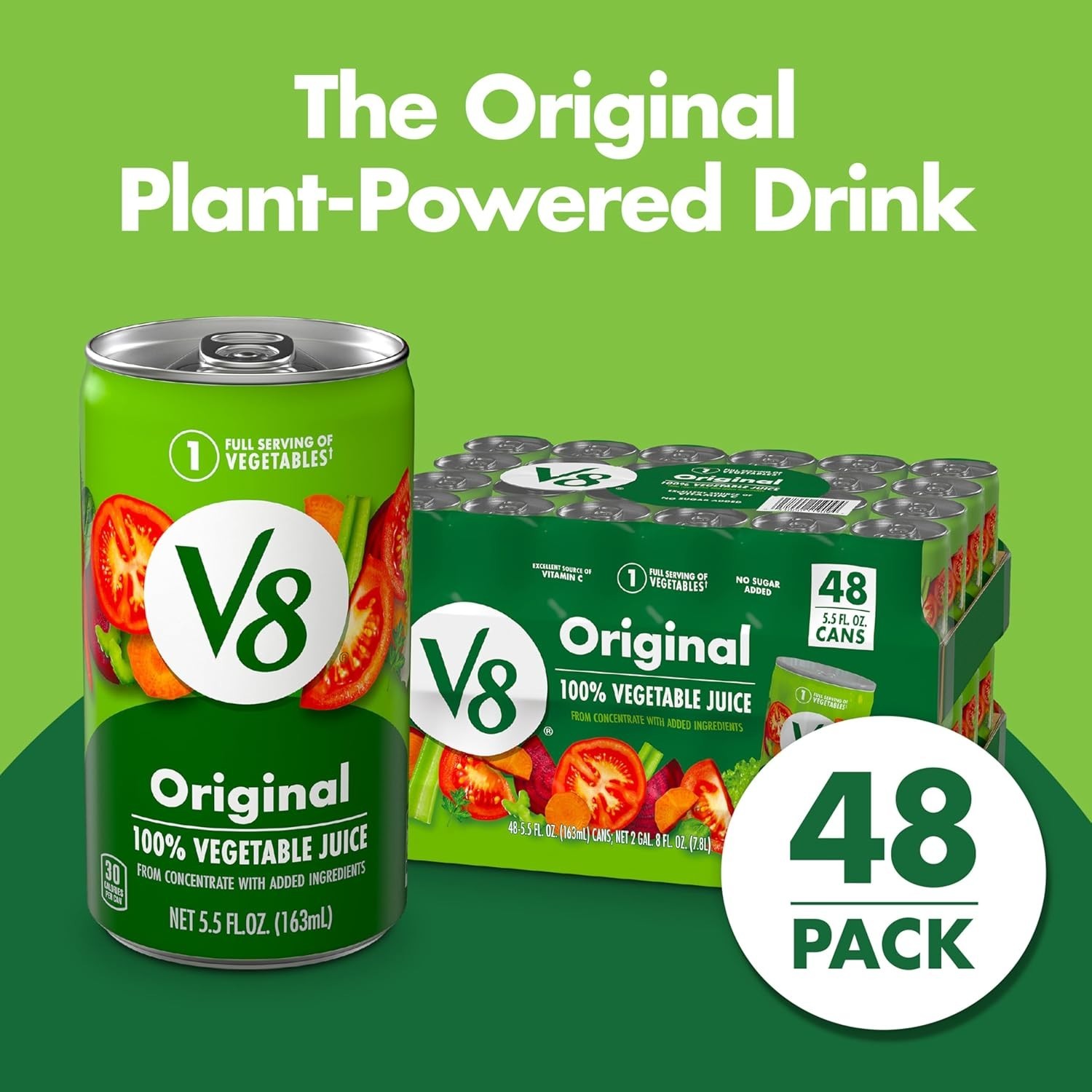 5.5 Fl Oz Cans of 100% Vegetable Juice – Ideal for Anytime Refreshment