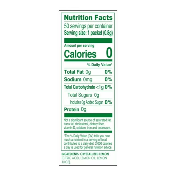 True Lemon Crystallized Water Enhancer Powder, 0 Calorie Lemon Flavor, 1.41 oz