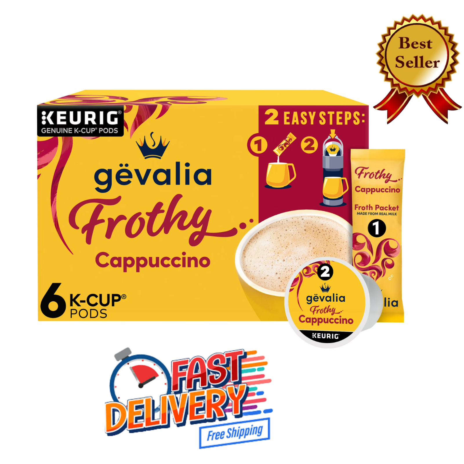 Gevalia Frothy 2-Step Artificially Flavored Cappuccino Espresso Style K