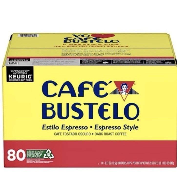 Café Bustelo Coffee Espresso Style K-Cups, Dark Roast, 80 ct.New.Free Shipping