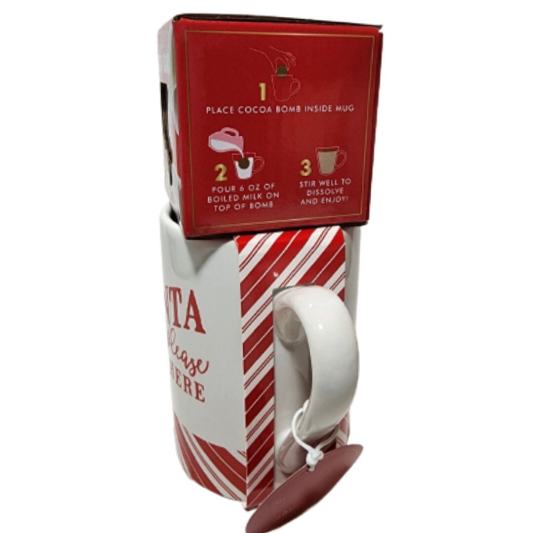 Modern Foods Christmas Santa Please Stop Here Cocoa Bomb Gift and Mug Set