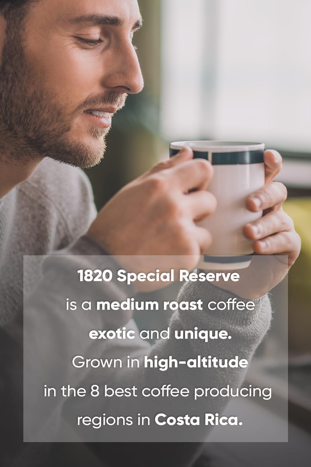 Café 1820 Coffee Special Reserve Costa Rica Gourmet Arabica Ground Coffee with a