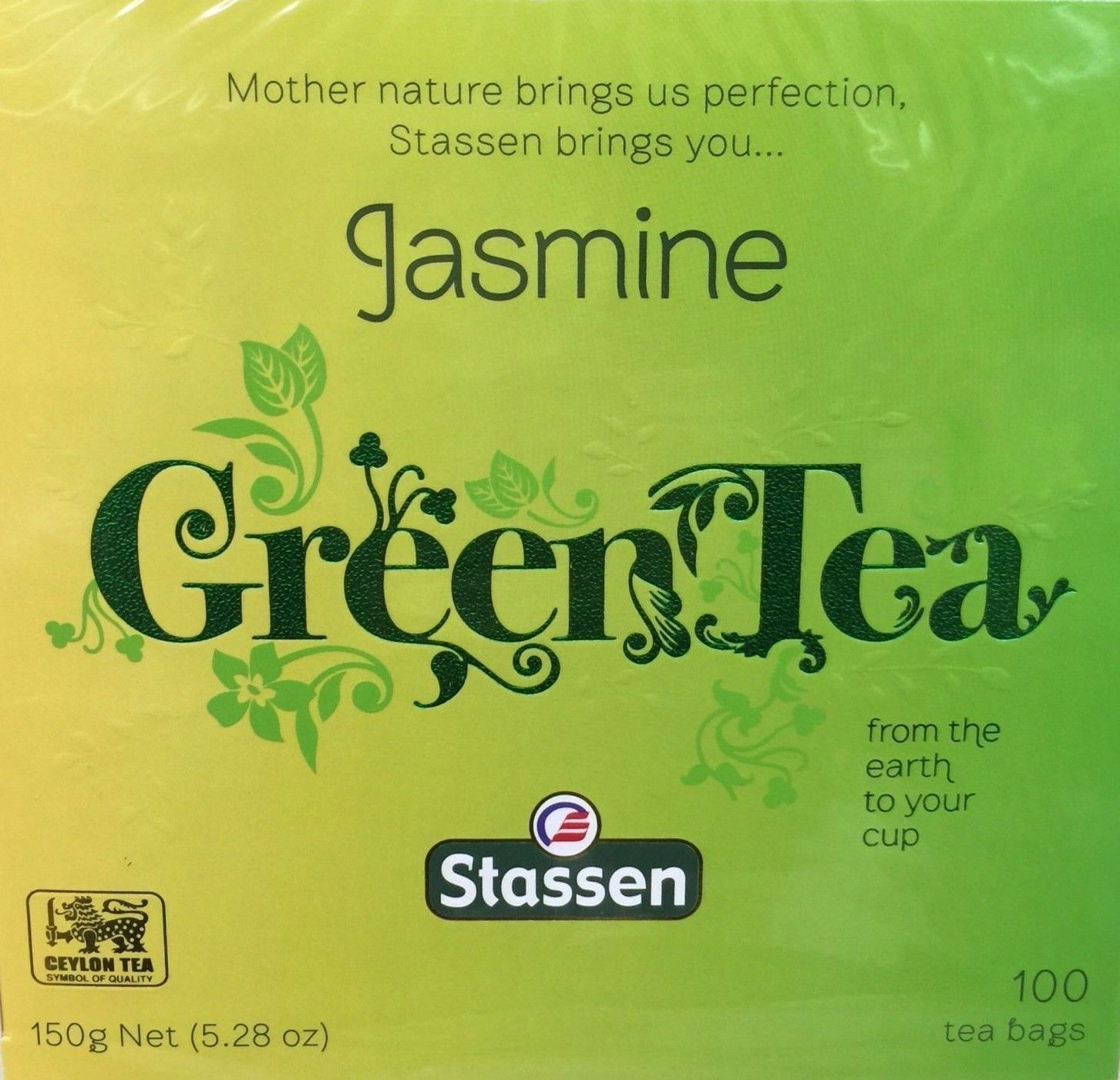 Jasmine Green Tea 100 Tea Bags Quality #1 – Stassen Pure – New!