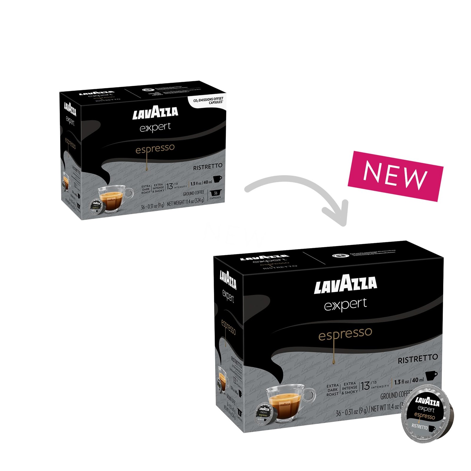 Lavazza Expert Espresso Ristretto 36 Count Single Serve Coffee Capsules