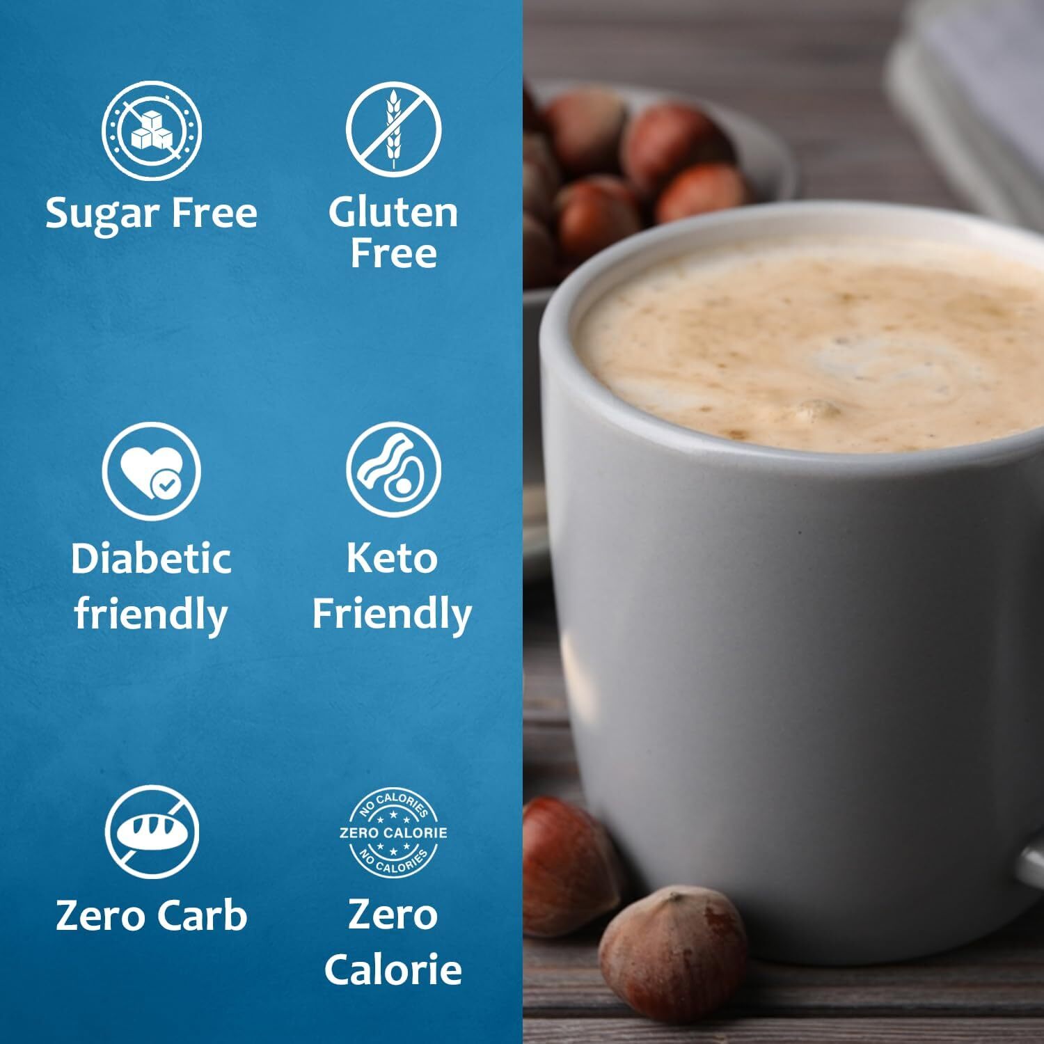 Syruvia Sugar Free Hazelnut Syrup 25.4 fl oz, Perfect for Coffee & More