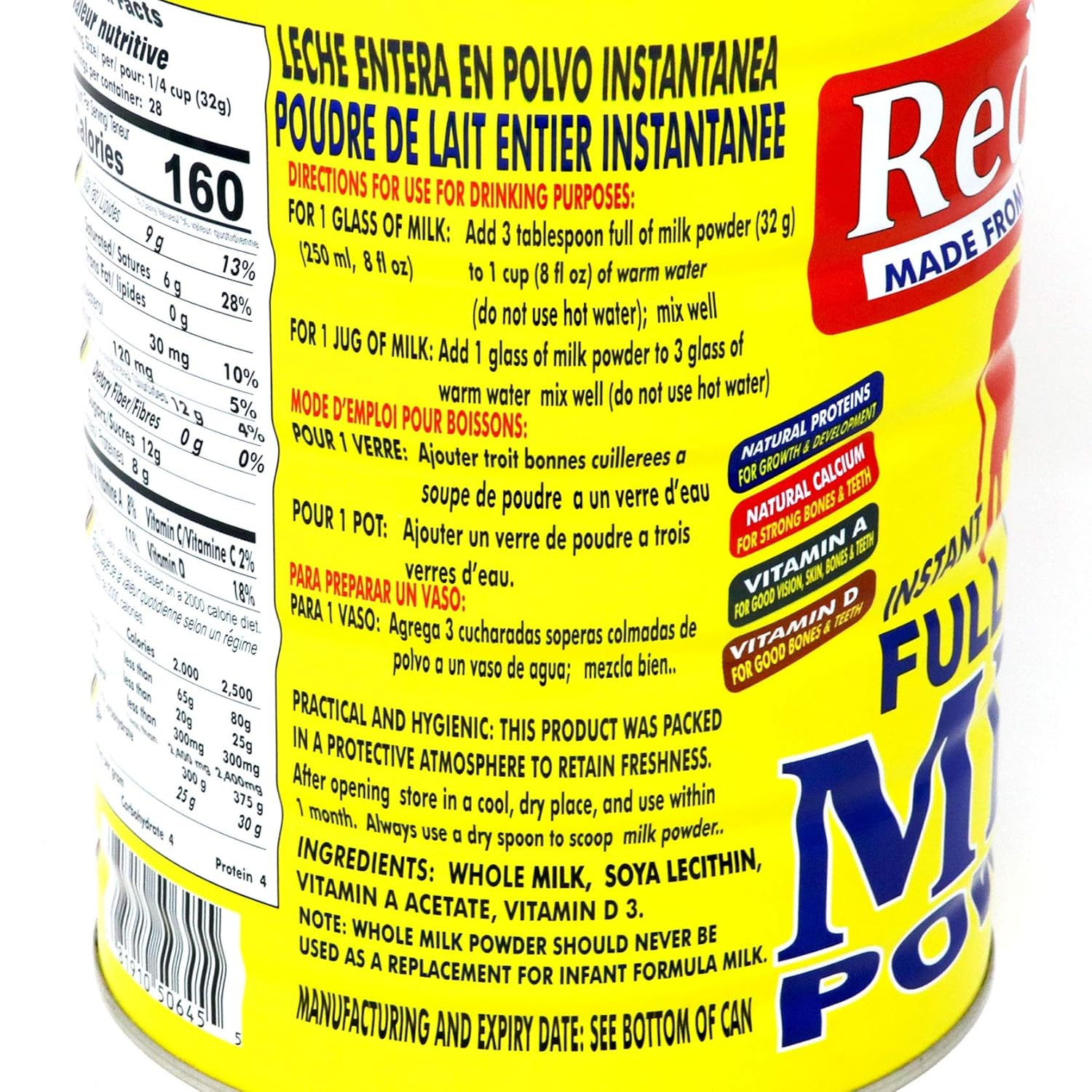 Full Cream Milk Powder 900G, Made from Fresh Milk, Dutch Premium, Product of Net