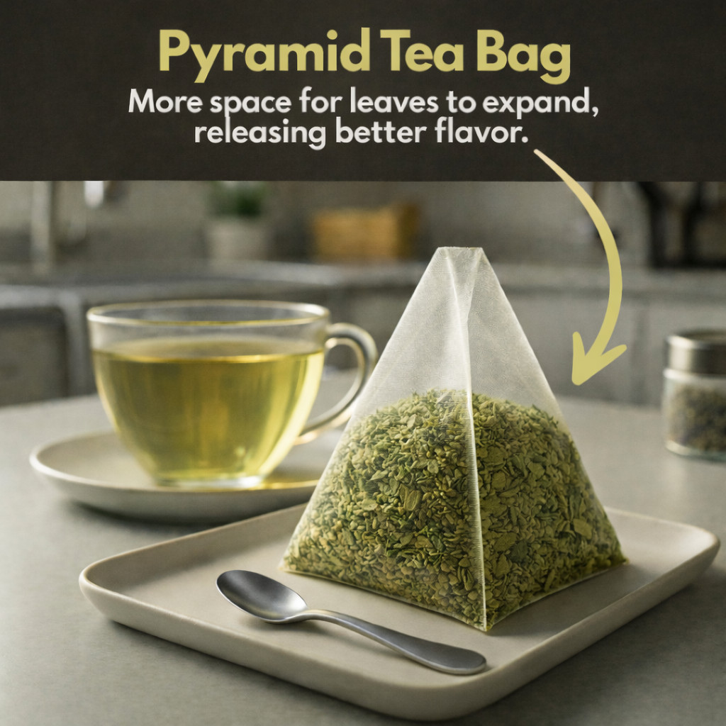 Organic Green Tea Bags – 100 Count (Plant-Based Pyramid Tea Bags)
