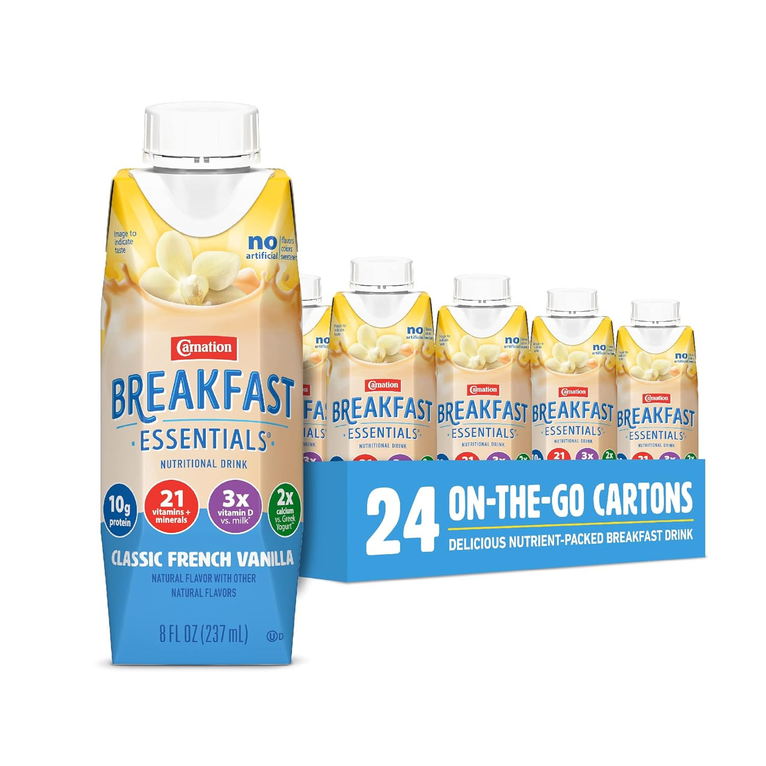 Ready-to-Drink, Classic French Vanilla, 8 FL OZ Carton (Pack of 24)
