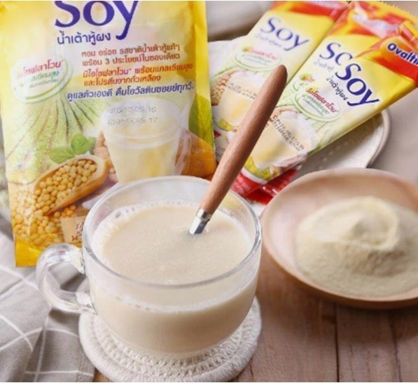 Ovaltine Instant Soy Milk Powder Black & White Sesame 28g x 13 Sachets Thailand