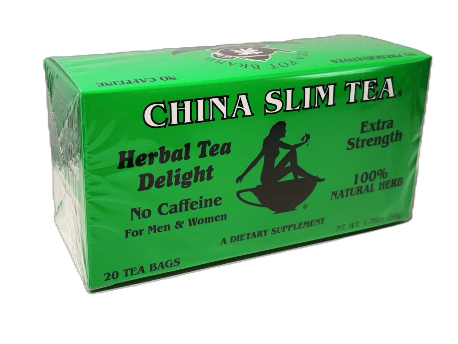 China Slim Tea Natural Herbal Tea No Caffeine 20 Teabags/Box (Pack of 3)