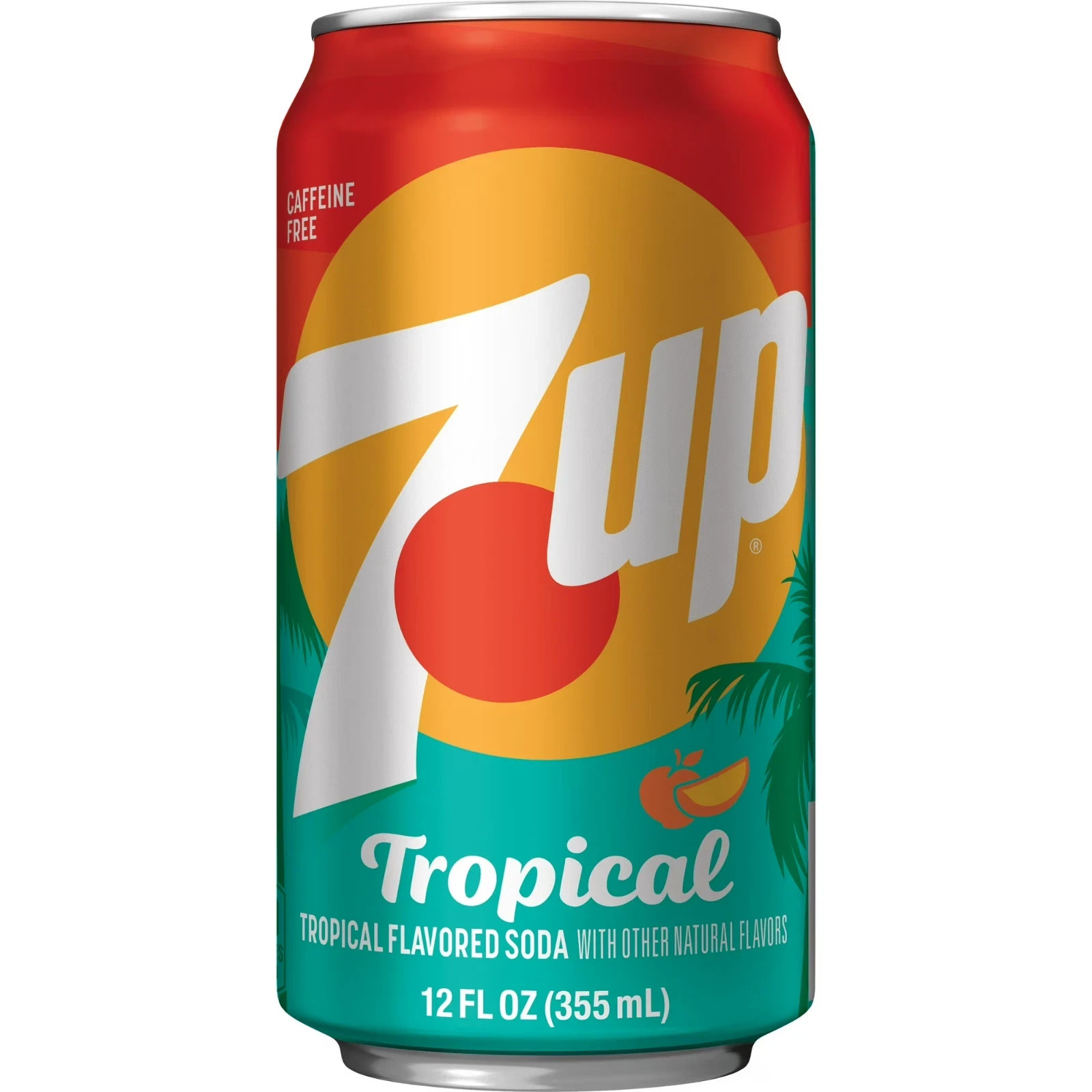 7UP Tropical Caffeine Free Lemon Lime Mango Peach Soda Pop, 12 fl oz, 12 Pack Ca
