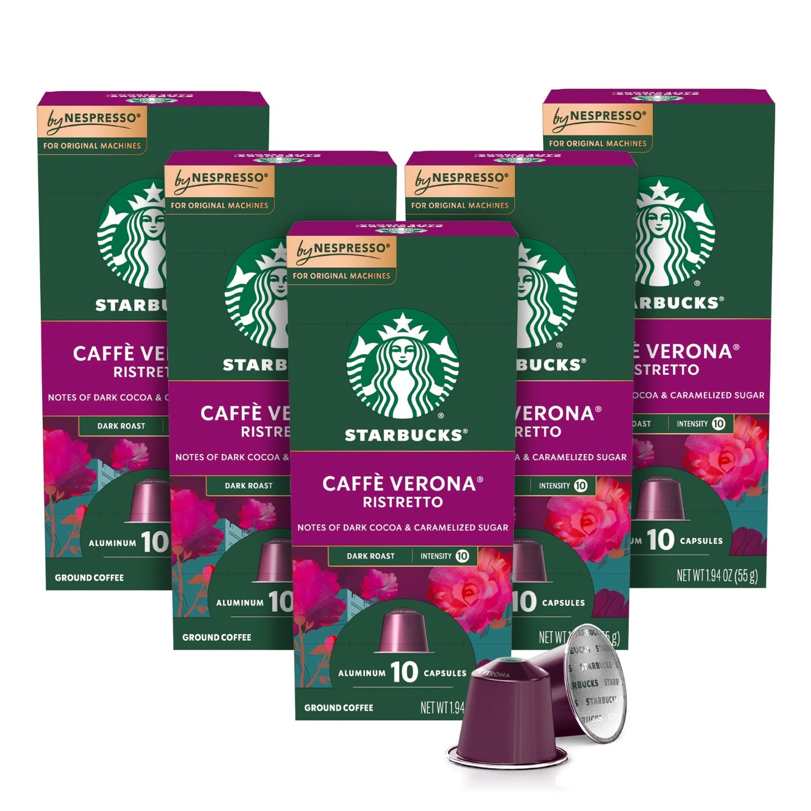 Starbucks By Nespresso Original Line, Caffè Verona, Dark Roast Nespresso Pods, 1
