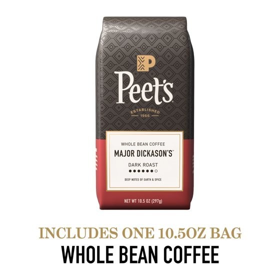 Peet’s Coffee Major Dickason’s Blend Premium Dark Roast Whole Coffee Beans, Arab