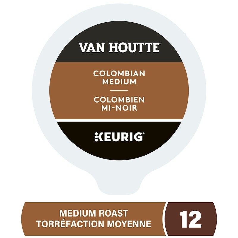 Van Houtte Colombian Medium, Medium Roast, K-Cup Coffee Pods, 12 Count