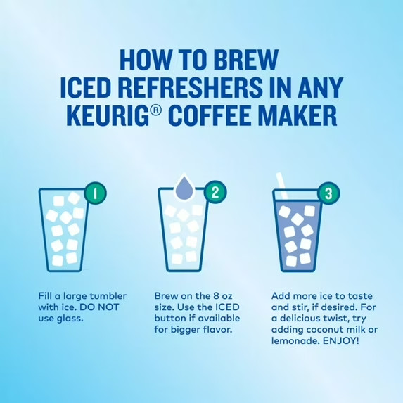 The Original Donut Shop, Iced Refreshers Berry Chill Flavor K-Cup Pods, 10 Count