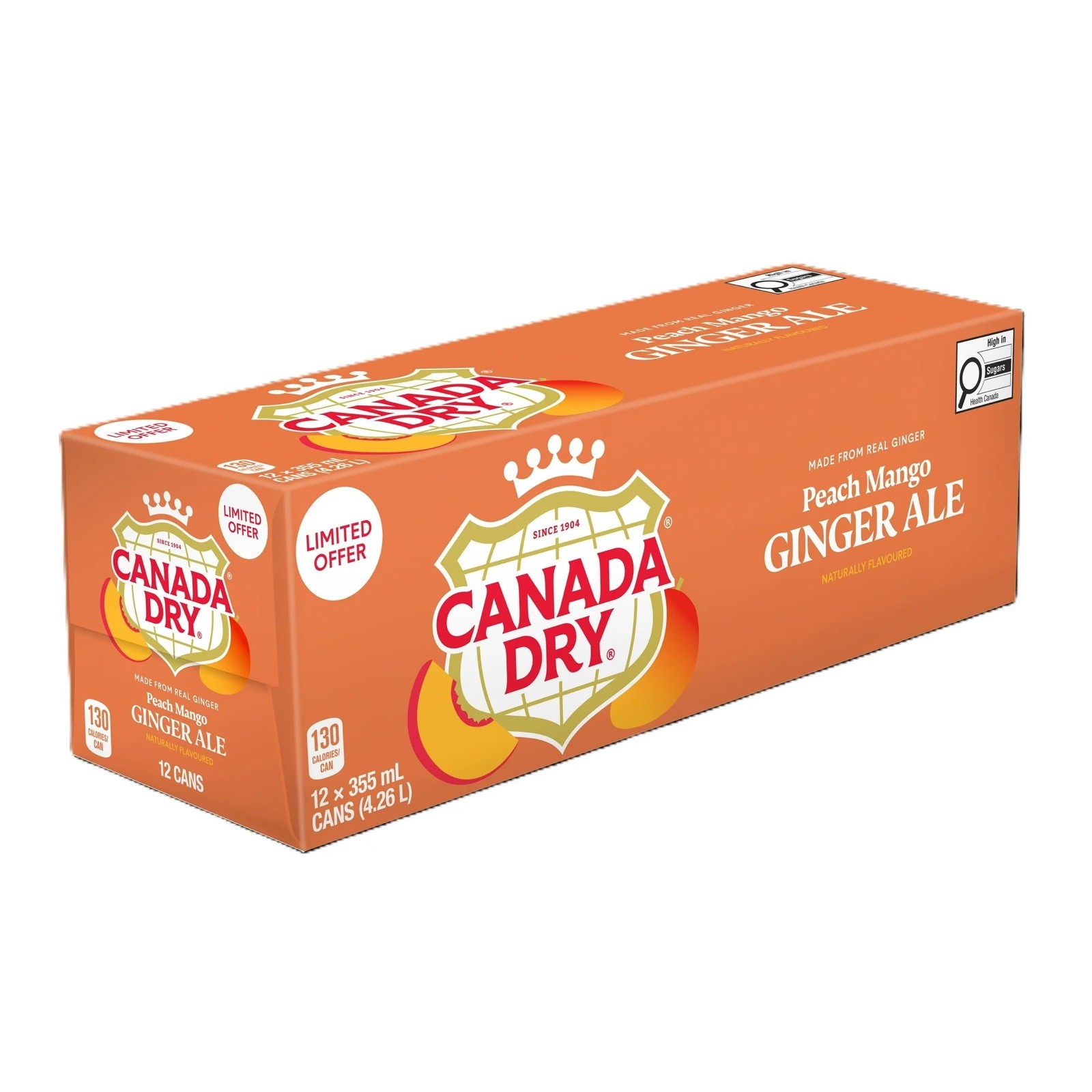 Canada Dry Peach Mango Ginger Ale – Limited Run – 12 Cans – 355ml