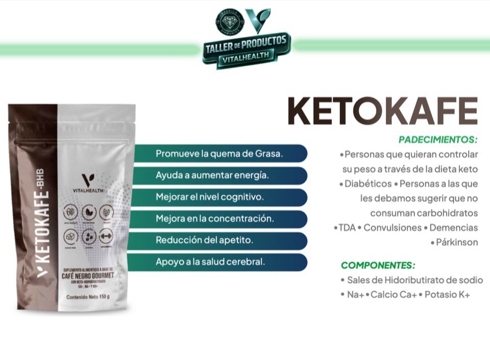 VitalHealth Ketokafe-BHB Instant Coffee 150g Keto Friendly Sugar Free Non GMO