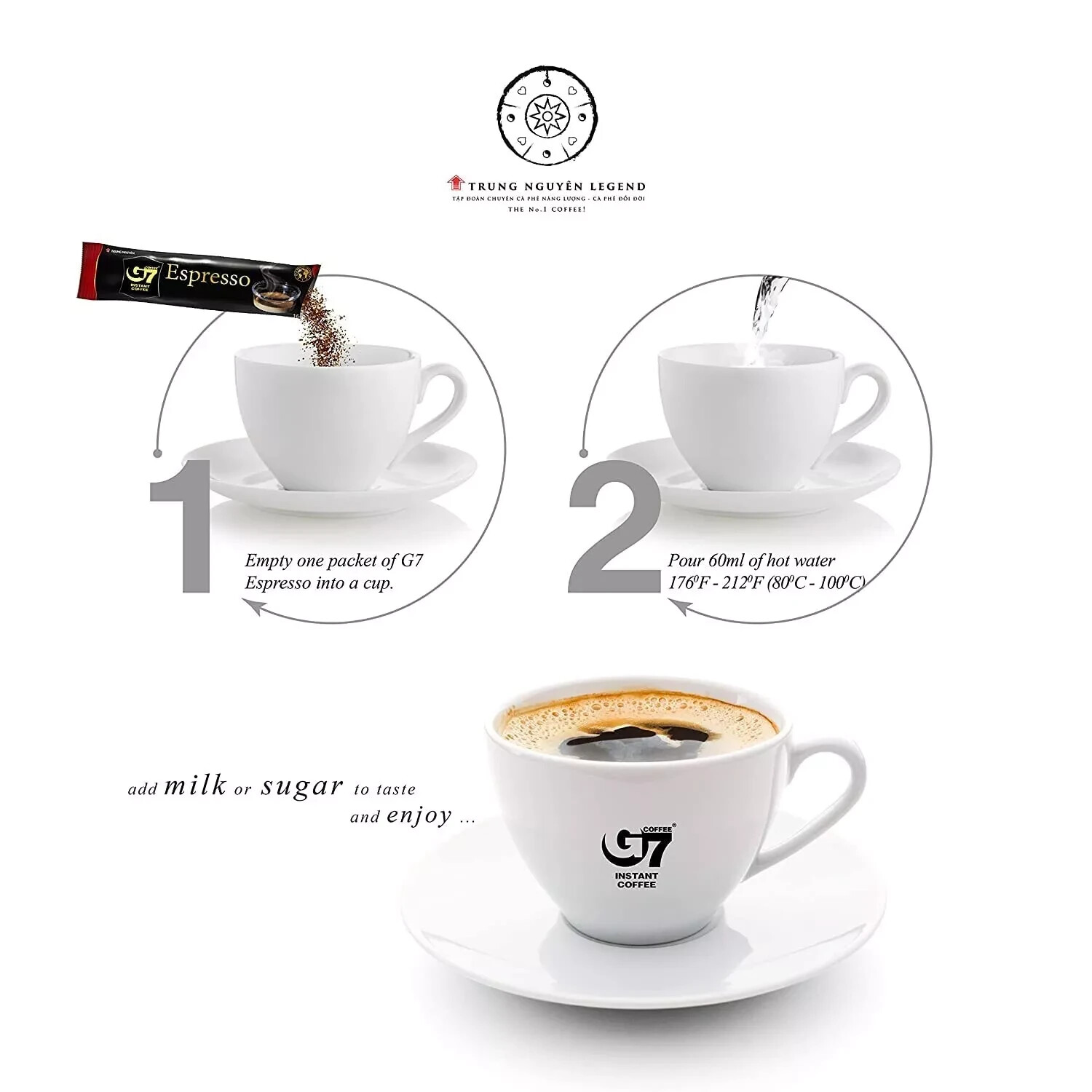 Trung Nguyen G7 Espresso Instant Coffee 15 Sticks x 2.5 g ~6/15/2025