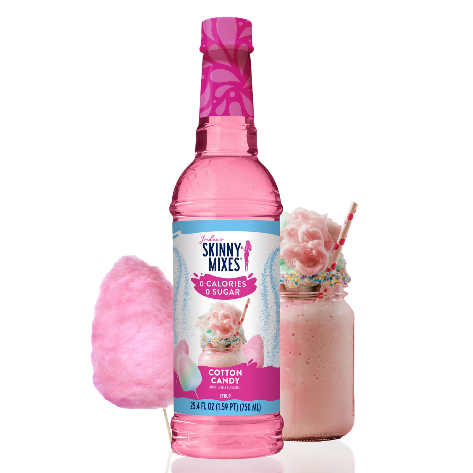 Jordan’s Skinny Mixes Sugar Free Cotton Candy Syrup, 25.4 Fl Oz
