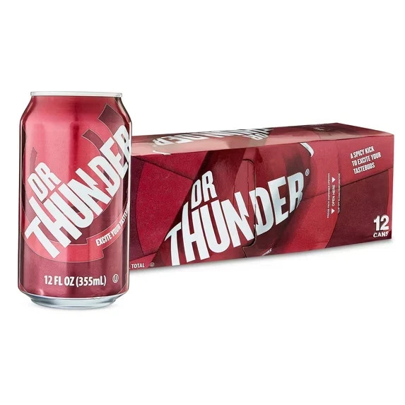 Great Value Dr Thunder soda Pop 12 fl oz 12 pack can Free Shipping