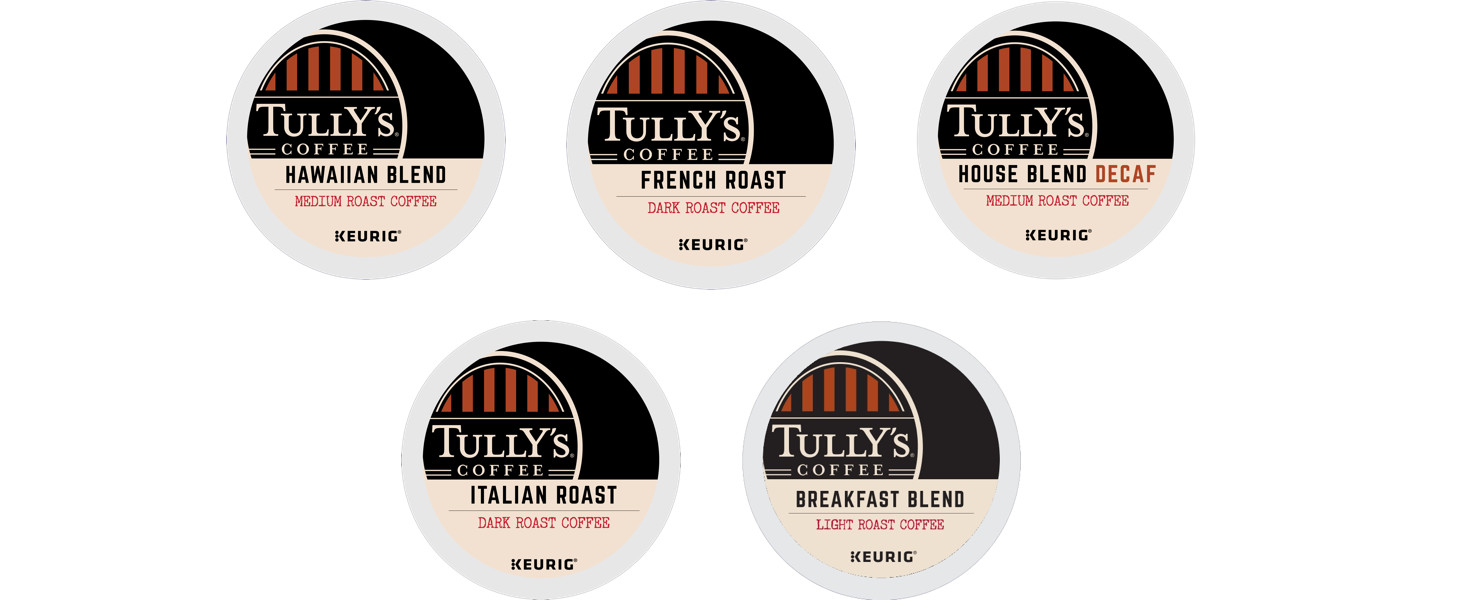Tully’s Coffee Hawaiian Blend, Keurig Single Serve K-Cup Pods, Medium Roast, 60