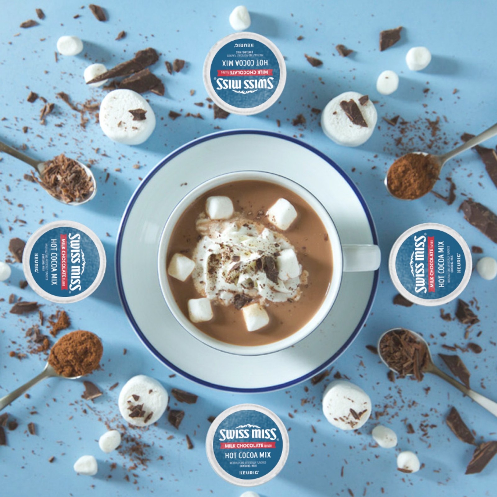 Swiss Miss Milk Chocolate Hot Cocoa, Keurig Single-Serve K-Cup Pods, 22 Count