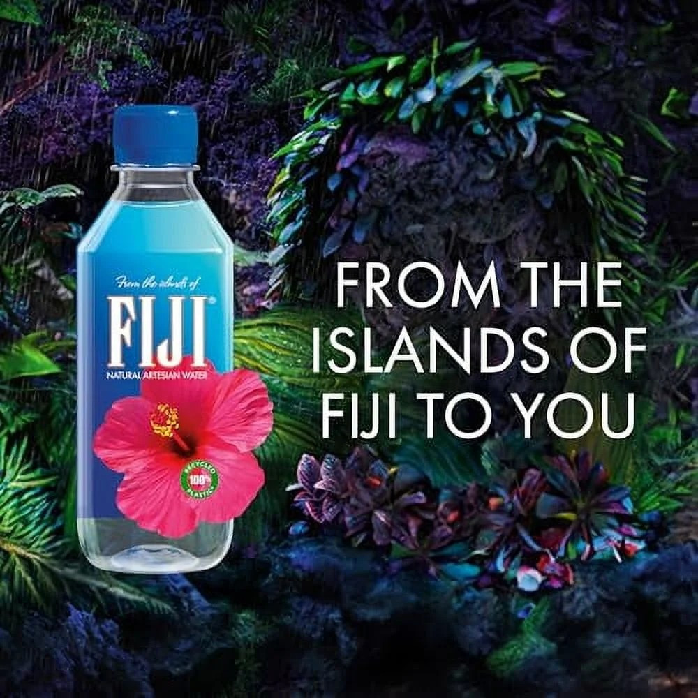 (24 Pack) FIJI Natural Artesian Water with Electrolytes and Minerals, 16.9 Fl Oz