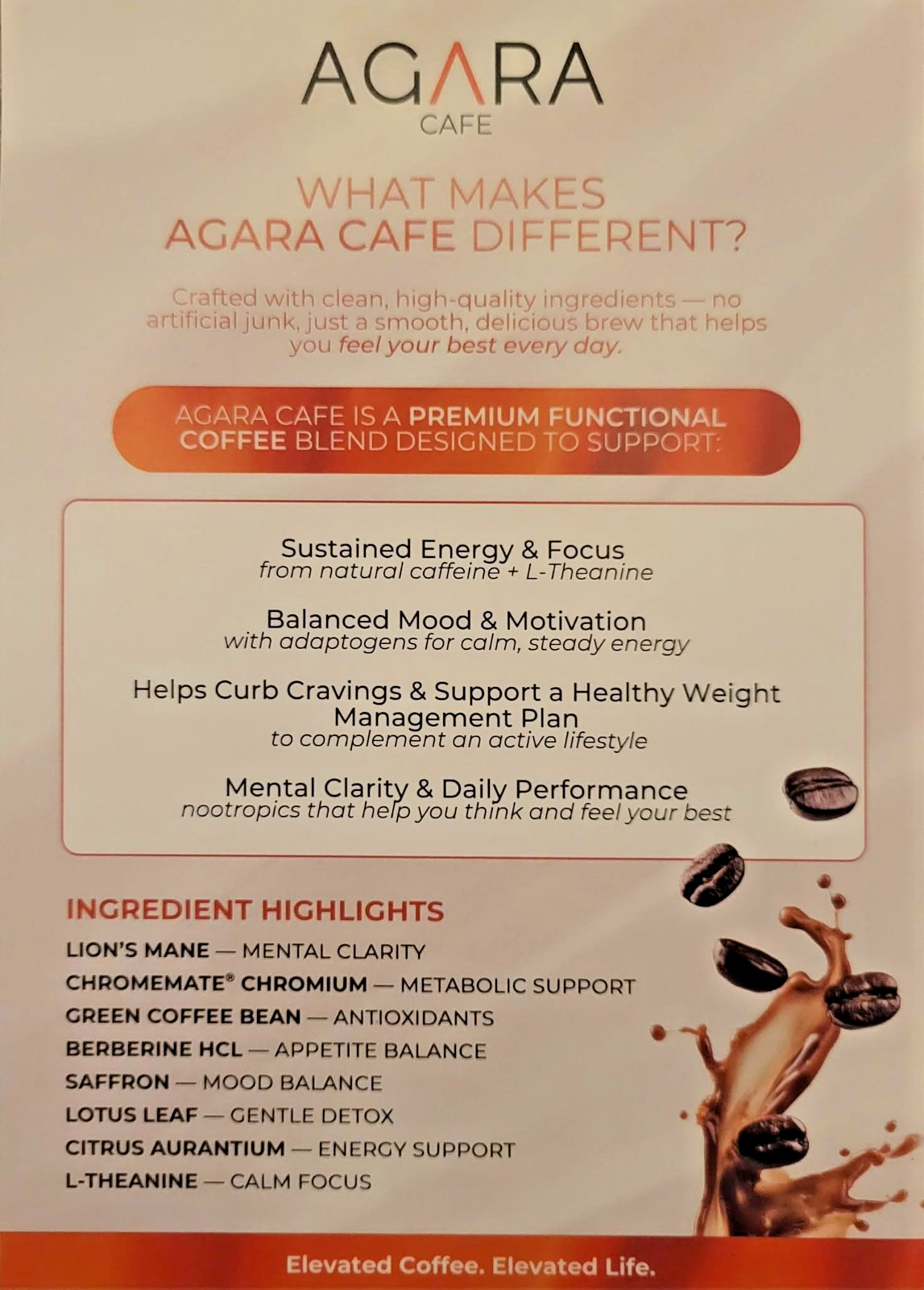 AGARA CAFE Weight Loss Focus & Energy Dark Roast Coffee Premium Arabica Blend