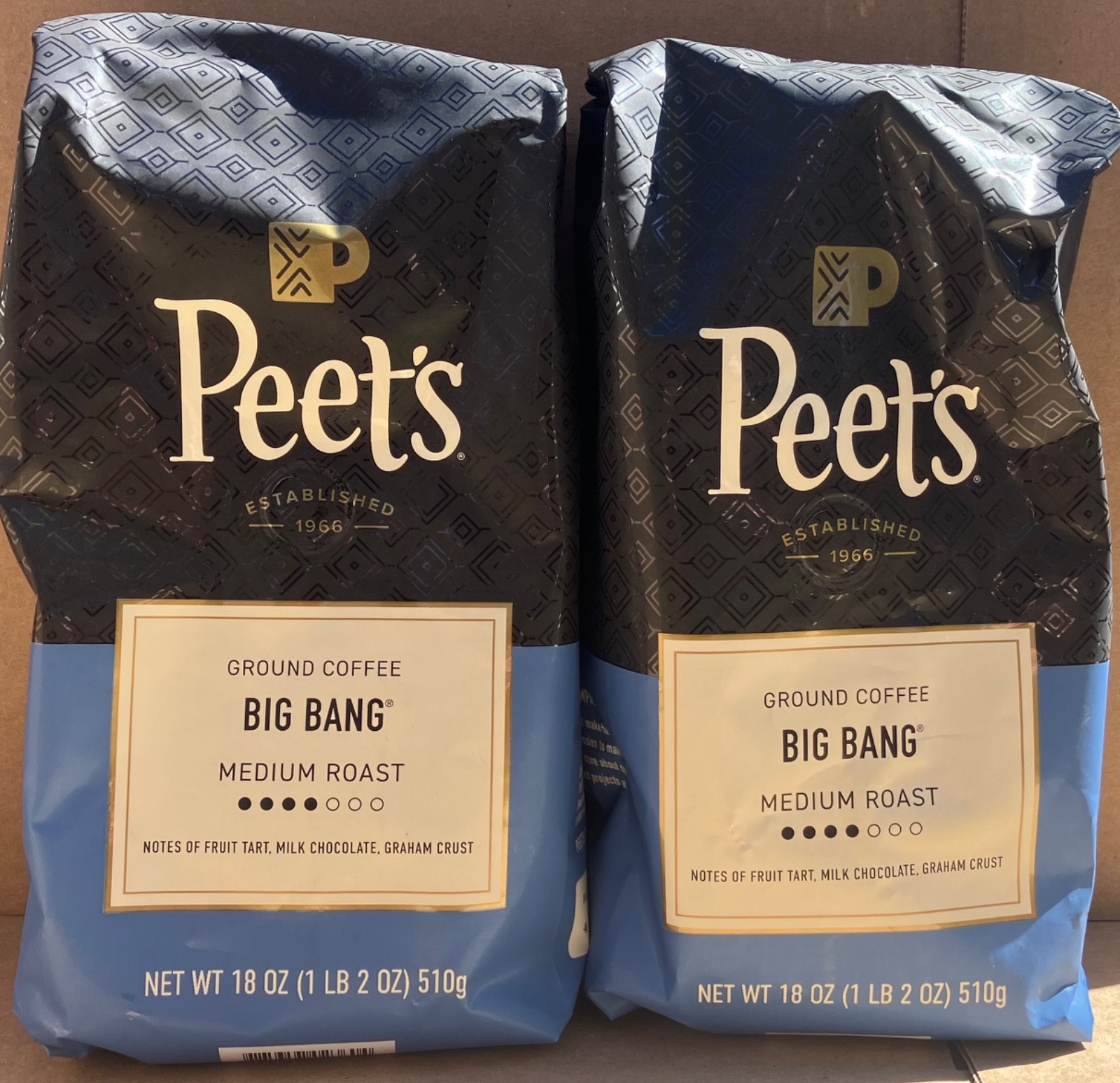 Peet’s Big Bang Ground Coffee 2 Large Packages Medium Roast