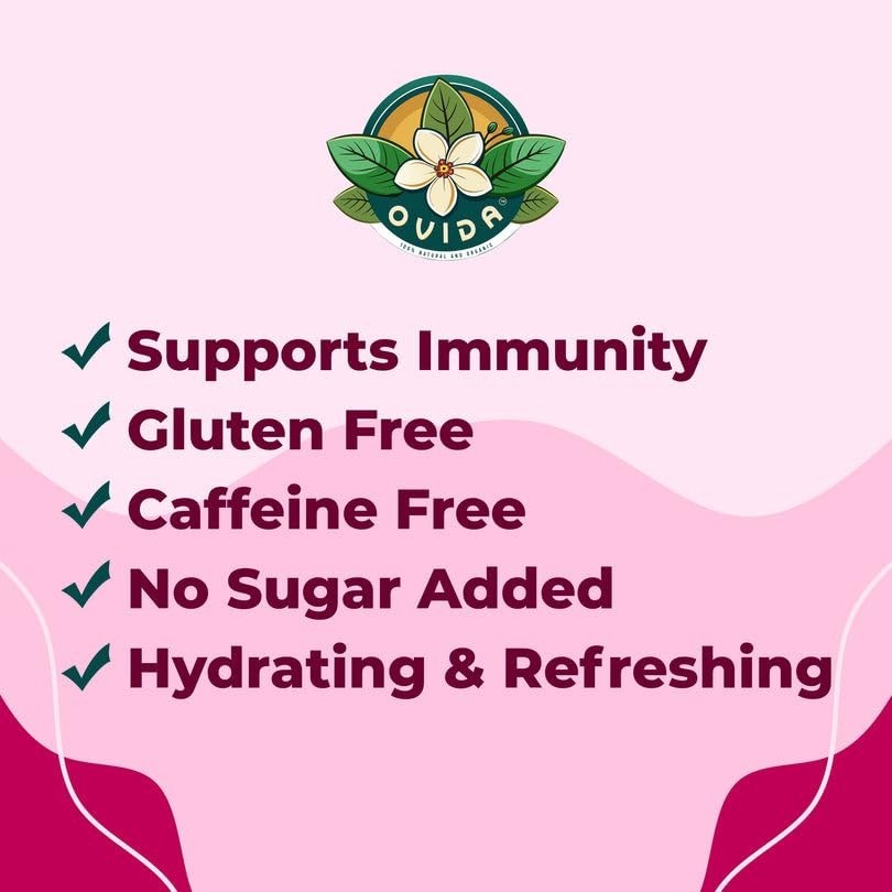 Strawberry Hibiscus Tea, Caffeine-Free Antioxidant Herbal Blend, Loose Leaf 3oz,
