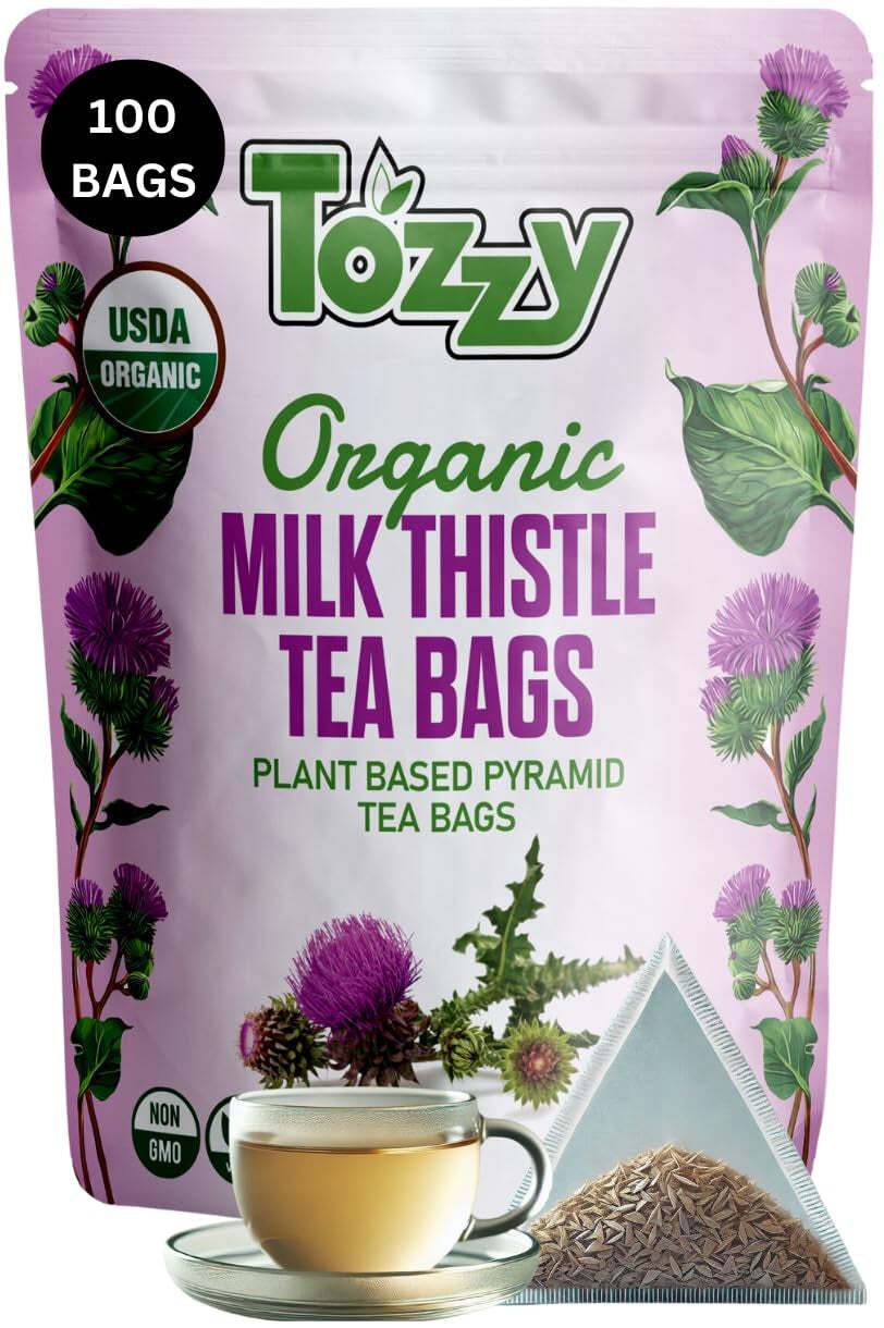 Organic Milk Thistle Seed Tea Bags – 100 Count (Plant-Based Pyramid Tea Bags)