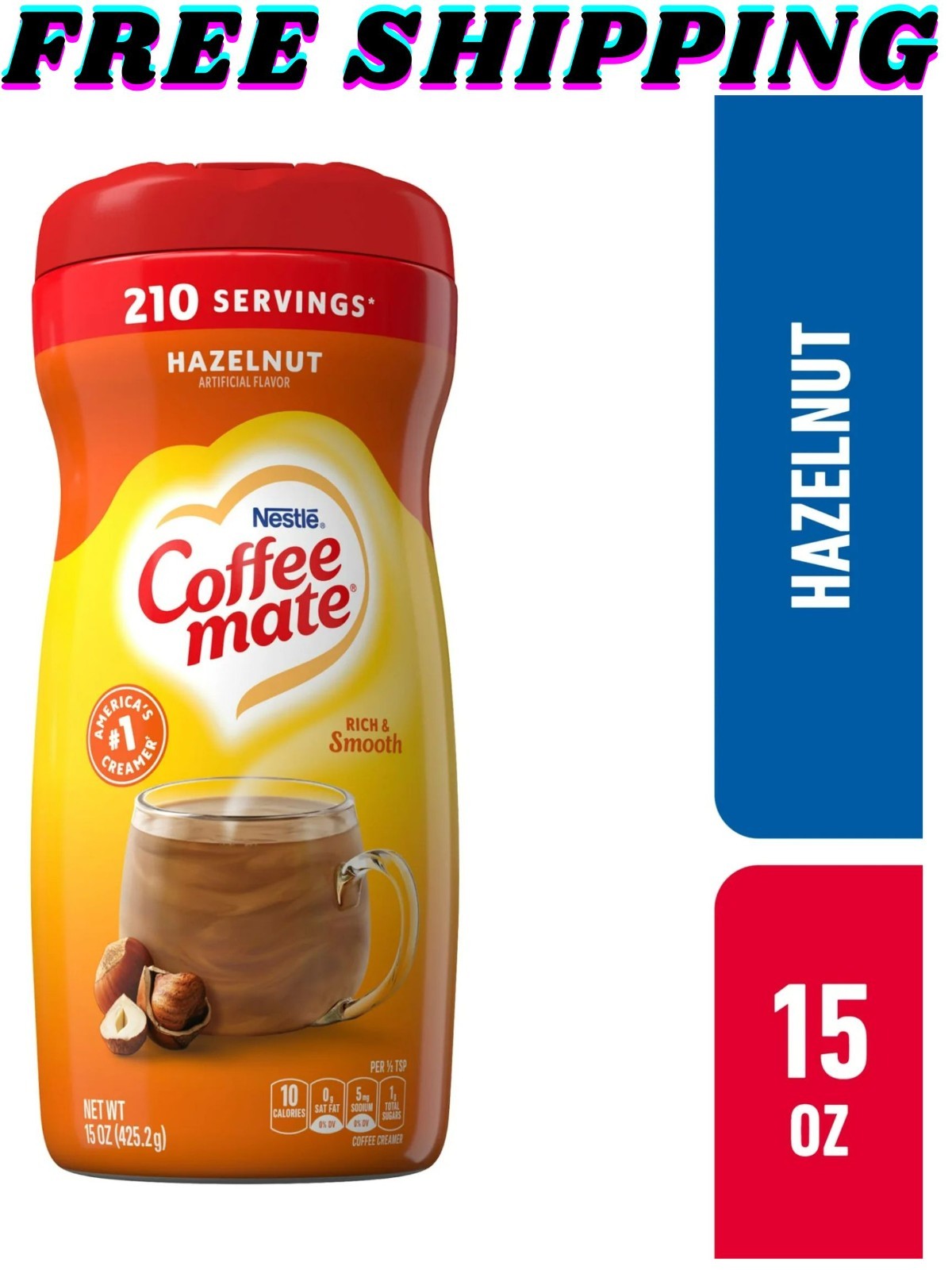 Nestle Coffee Mate Hazelnut Powder Coffee Creamer, 15 oz
