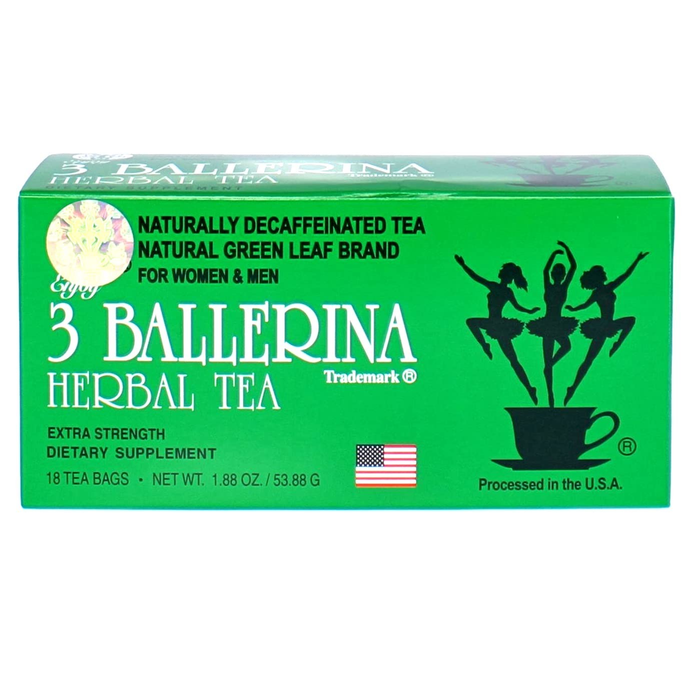 3 Ballerina Herbal Tea Drink Extra Strength Herbal, 18 Count (Pack of 3 Boxes)