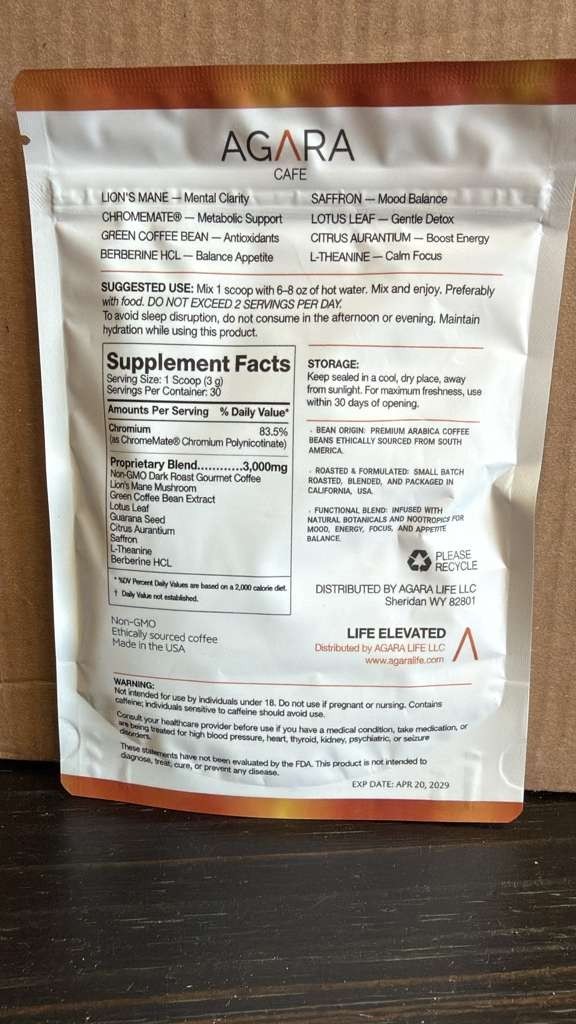 Agara Cafe Dark Roast Coffee 30 Servings Premium Arabica Blend 90g New Sealed
