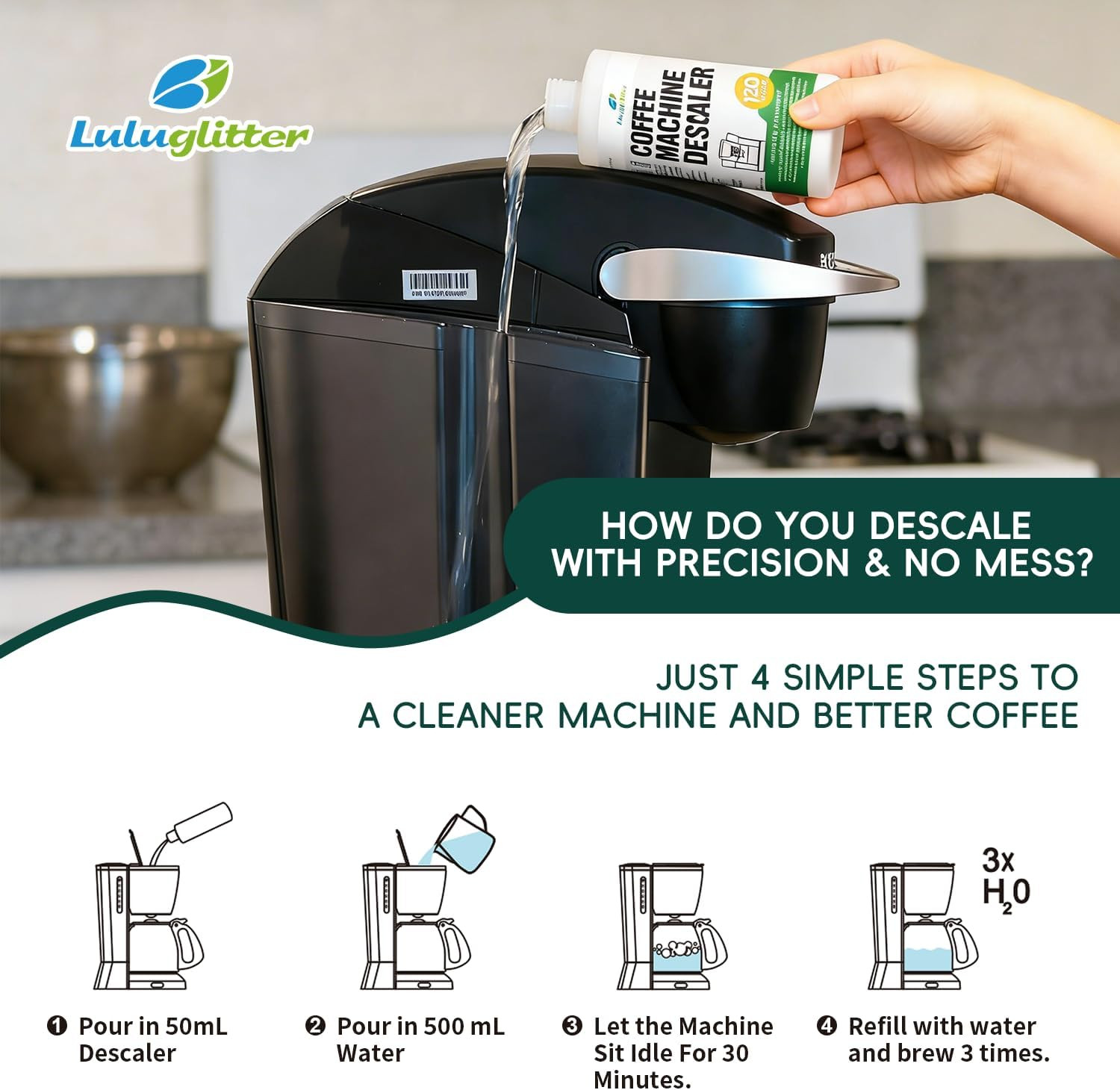 Coffee & Espresso Machine Descaler 240Ml Universal Descaling Solution Home | Dee