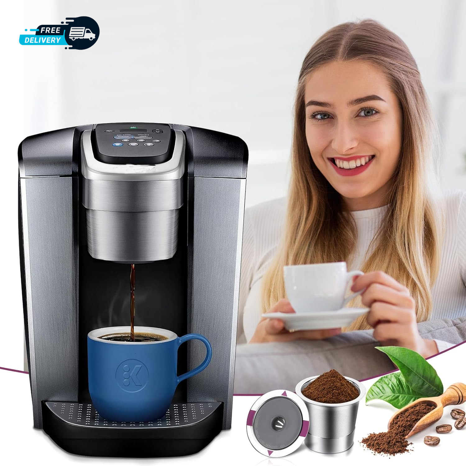 Reusable K Cups Universal Stainless Steel Reusable Coffee Pods Refillable Single